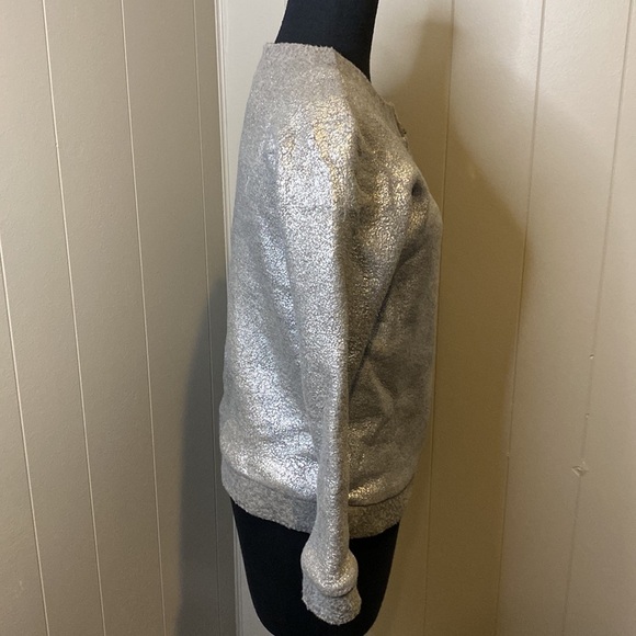 C Dahlstedt Women’s Small Wool Bomber Jacket Silver Contemporary Zip Up - Picture 3 of 7